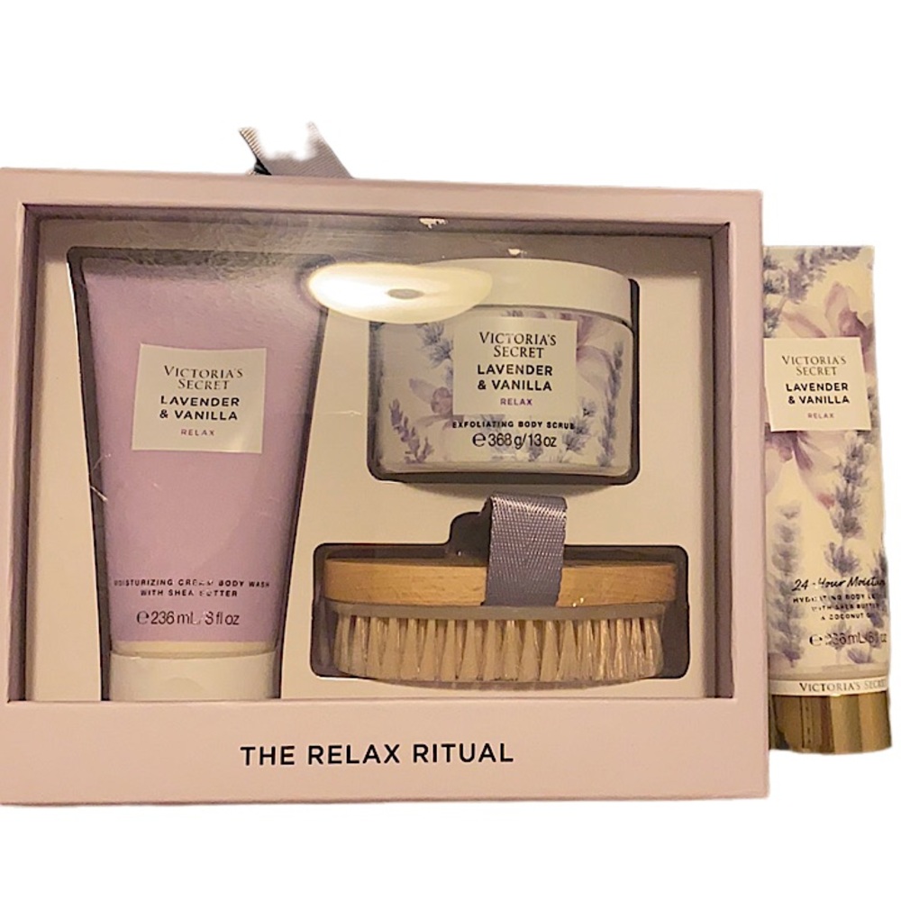 Victoria’s Secret lavender & vanilla relax ritual body wash gift set w/lotion